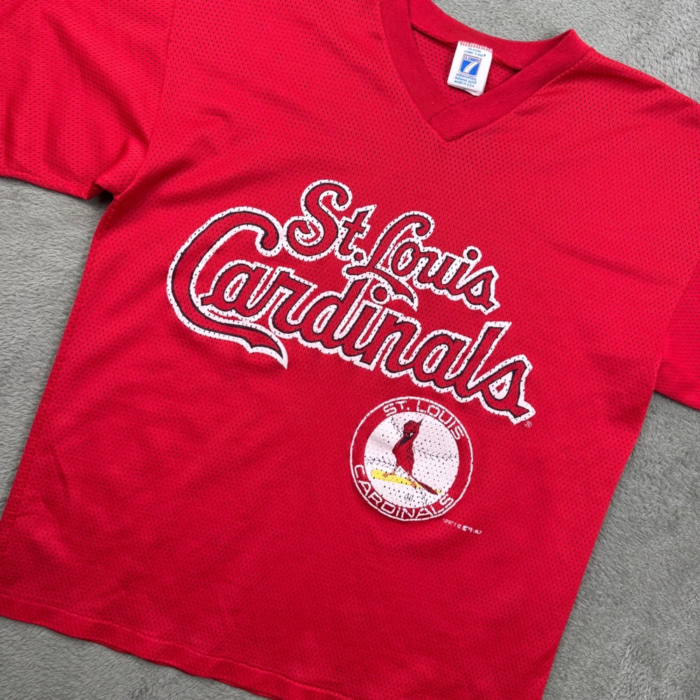 Logo 7 St. Louis Cardinals Jersey Mens Medium Red Excellent Vintage 90s Mesh MLB